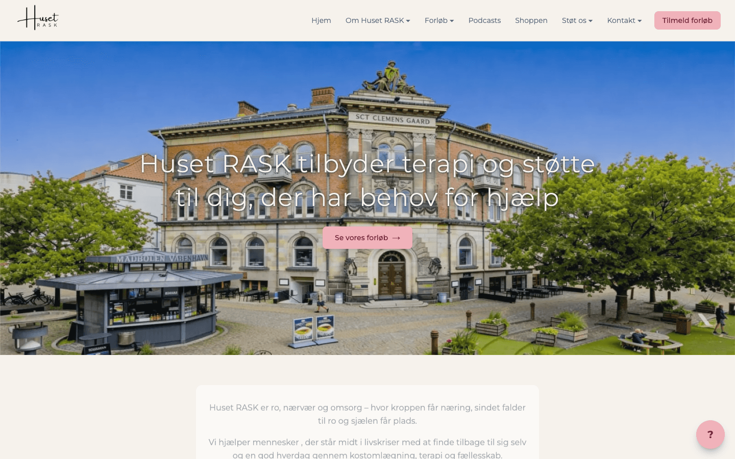 Huset RASK website front page